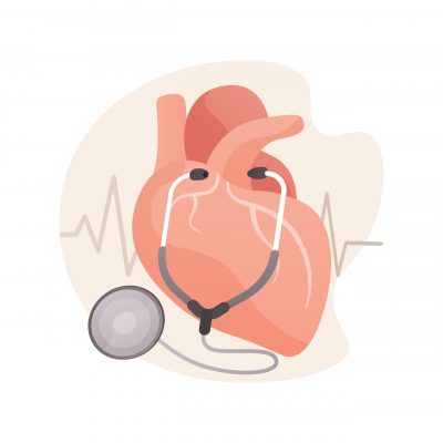 High blood pressure abstract concept vector illustration. Hypertension disease, blood pressure control, monitor, examination in hospital, tonometer, heart attack, arteria strain abstract metaphor.